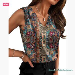 Silk Satin V Neck Pleated Camisole Tank Top Business Casual Blouse